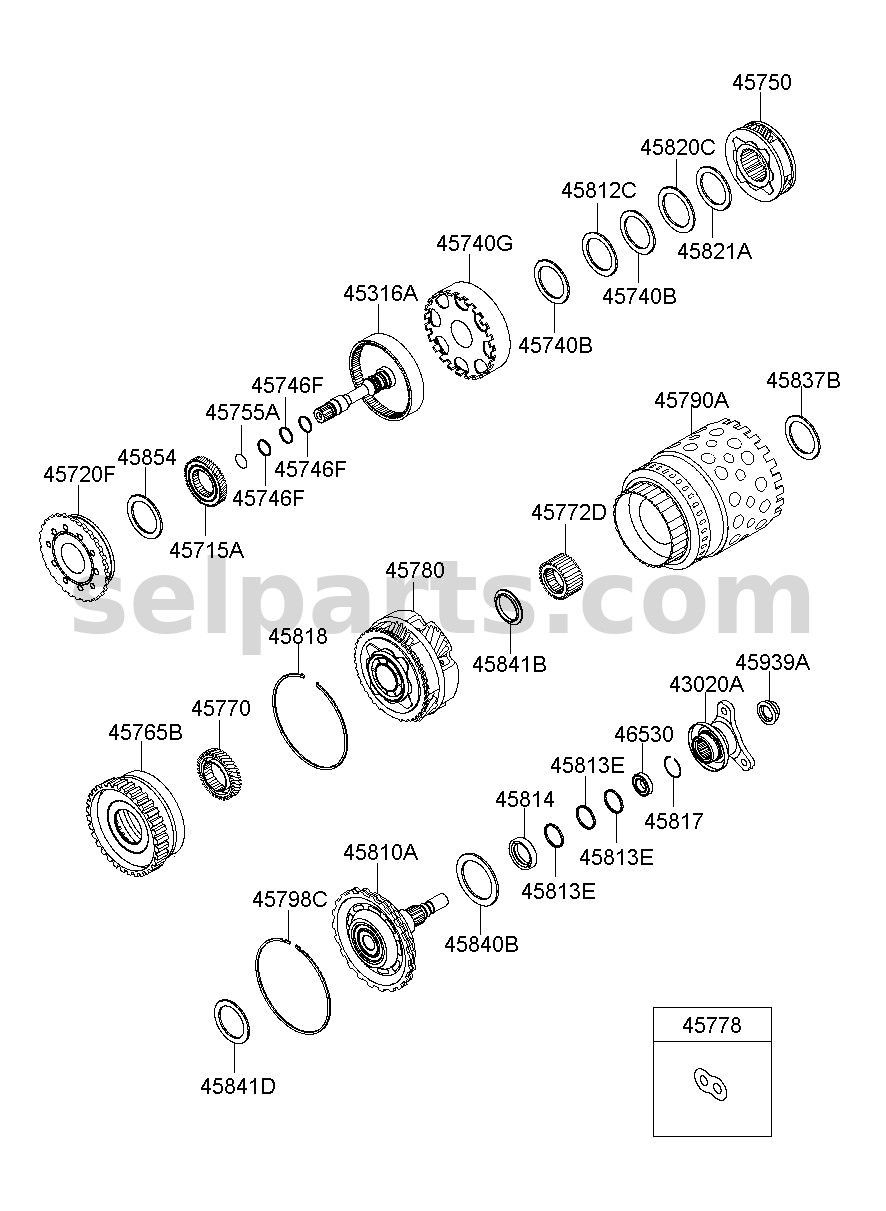 Genuine BEARING - THRUST for Kia MOHAVE 16 (2016-2019) #458314E000