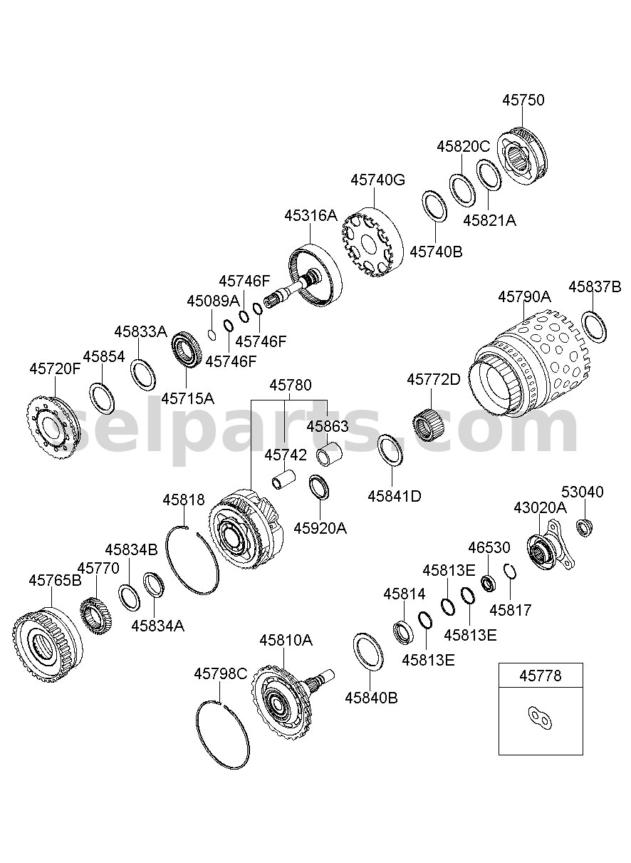 Genuine BEARING - THRUST for Kia MOHAVE 16 (2016-2019) #458344E000