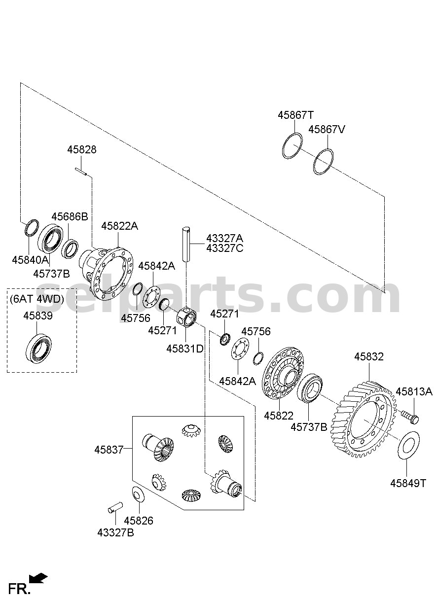 Genuine BEARING-TAPER ROLLER for Kia Sportage #458393B250