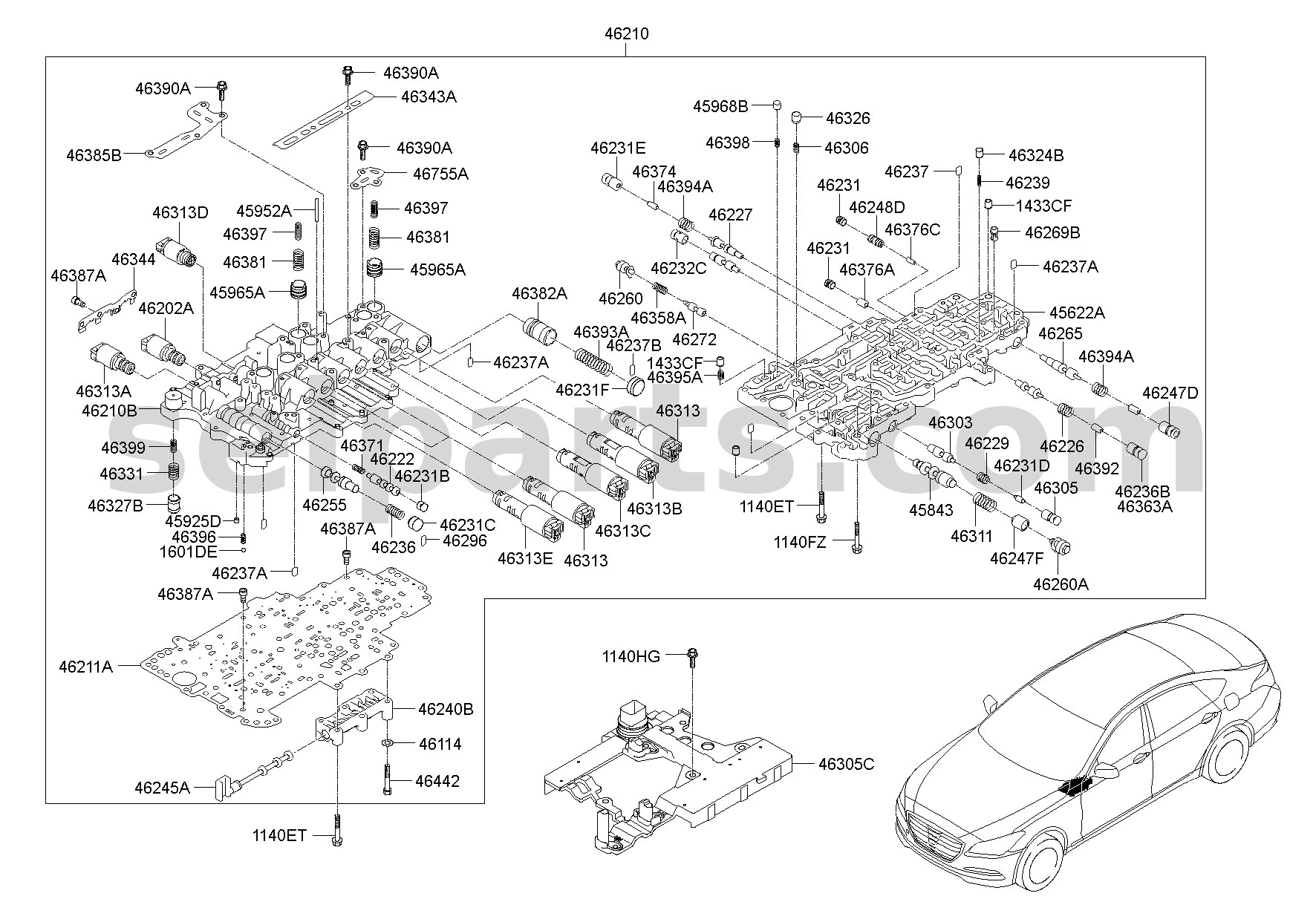 Genuine BODY ASSY - AUTOMATIC TRANSMISSION VALVE for Kia MOHAVE 16 (2016-2019) #462004E265
