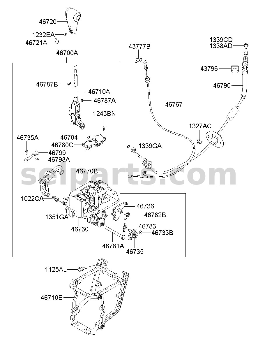 Genuine SWITCH HOUSING ASSY for Hyundai Sonata #46780C1100