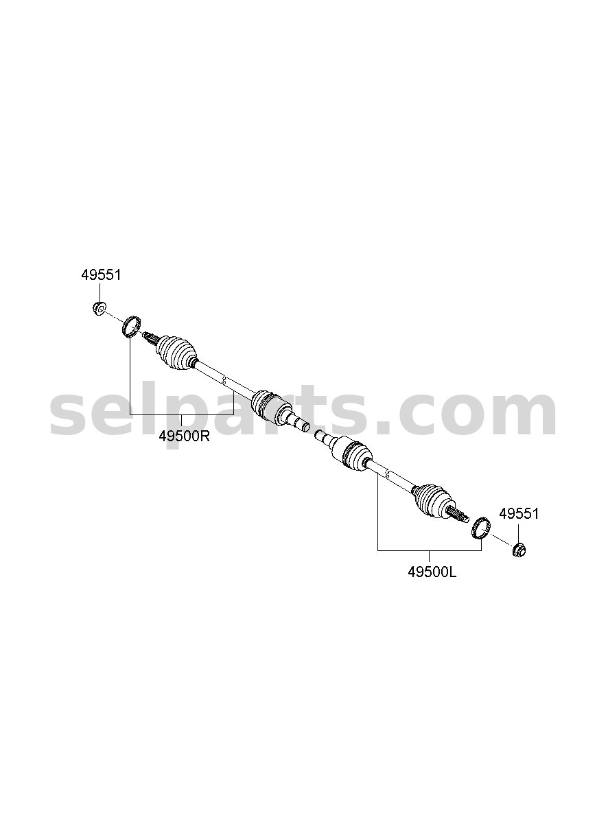Genuine SHAFT ASSY-DRIVE,LH for Hyundai Grand Starex #495004H100