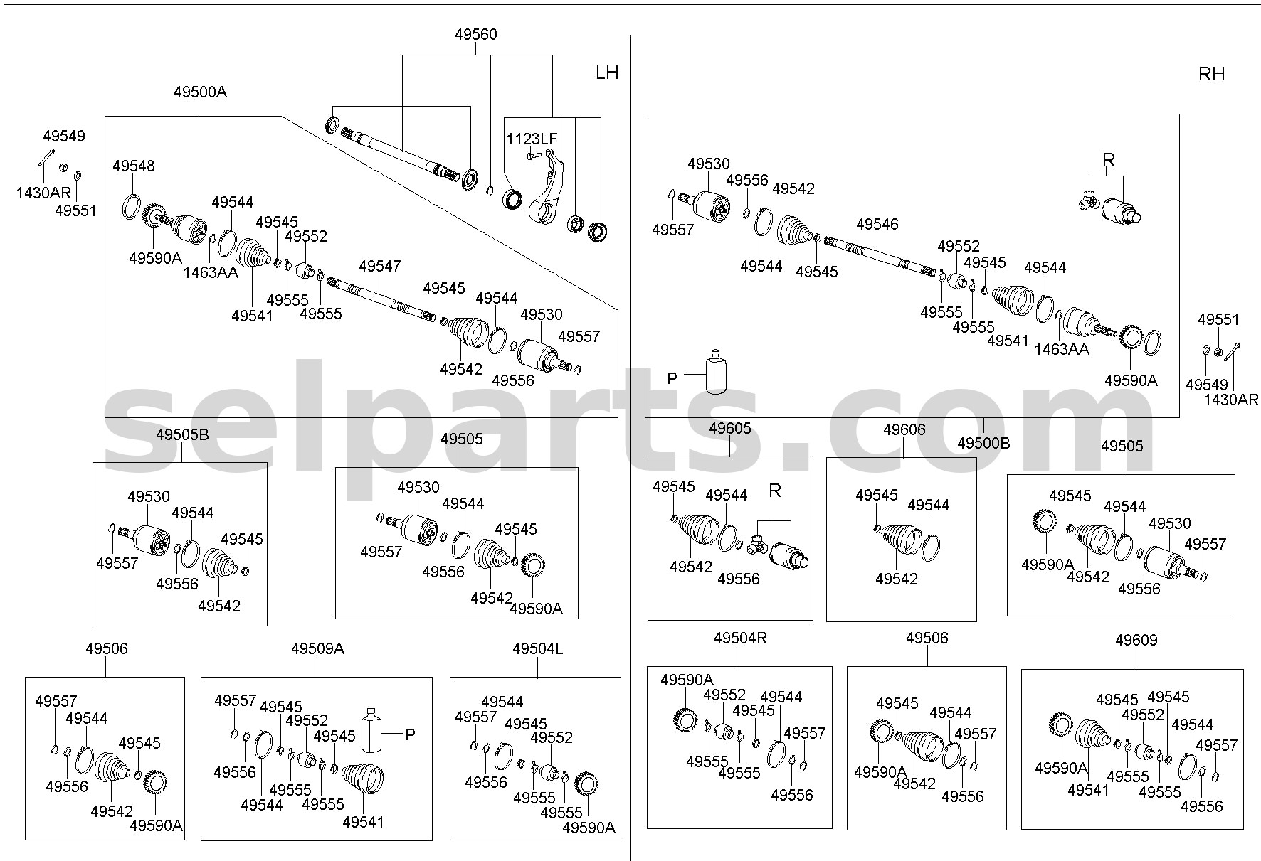 Genuine BEARING BRACKET & SHAFT ASSY for Kia Sportage #49560D3030