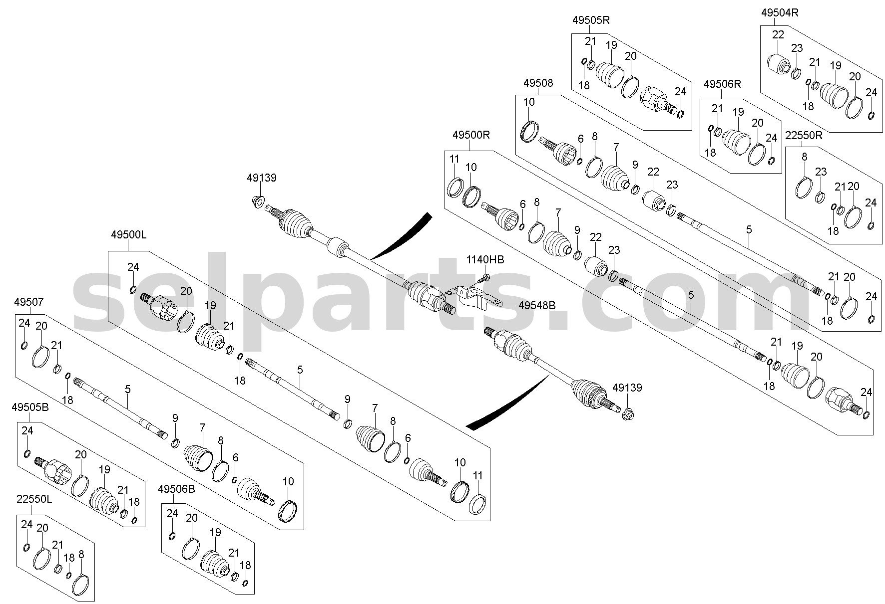 Genuine BOOT KIT-FR AXLE DIFF SIDE,RH for Hyundai Palisade #49583C5050