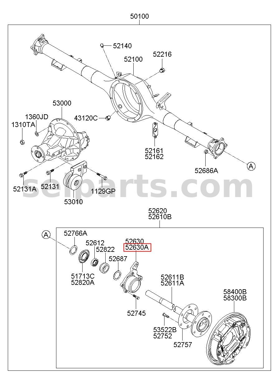 Genuine CASE-BEARING,RH for Hyundai Grand Starex #526844H000