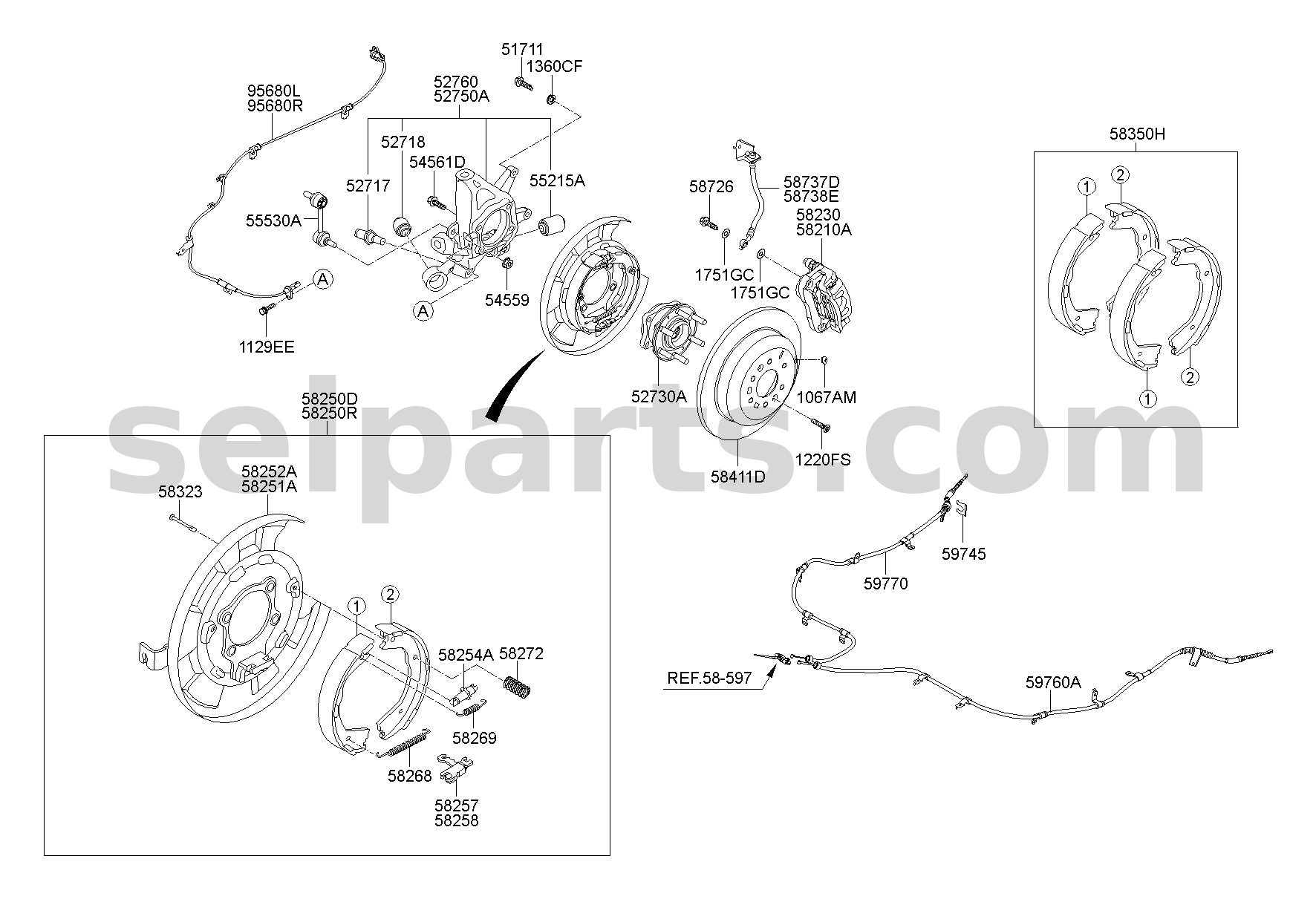 Genuine CARRIER ASSY - REAR AXLE, LH for Kia MOHAVE 16 (2016-2019) #527102J102