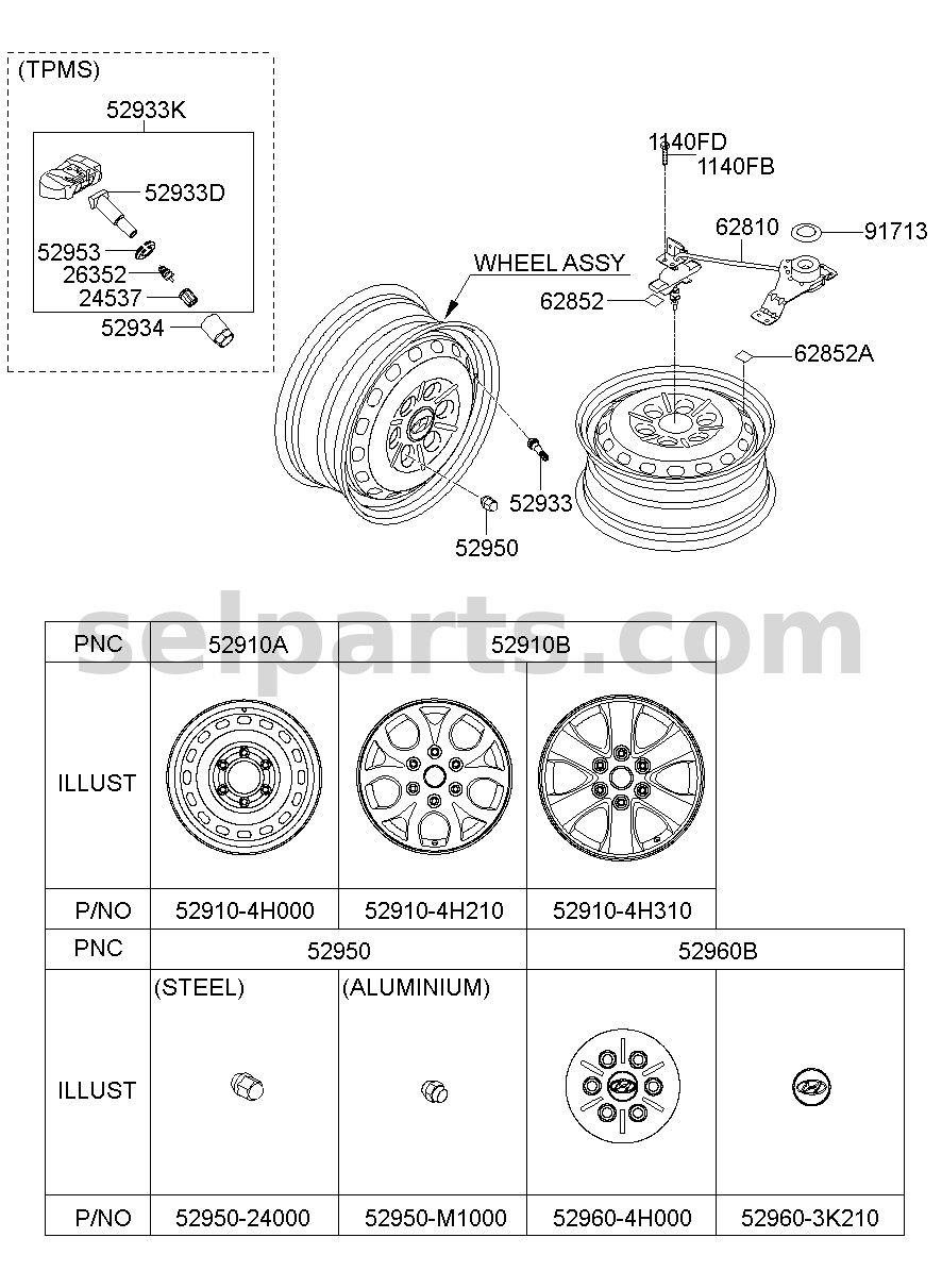 Genuine VALVE-TPMS for Hyundai Grand Starex #529334H100