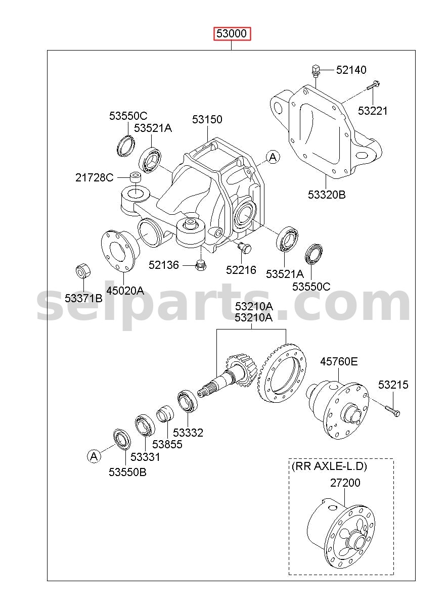 Genuine CARRIER ASSY - DIFFERENTIAL for Kia MOHAVE 16 (2016-2019) #530002J360