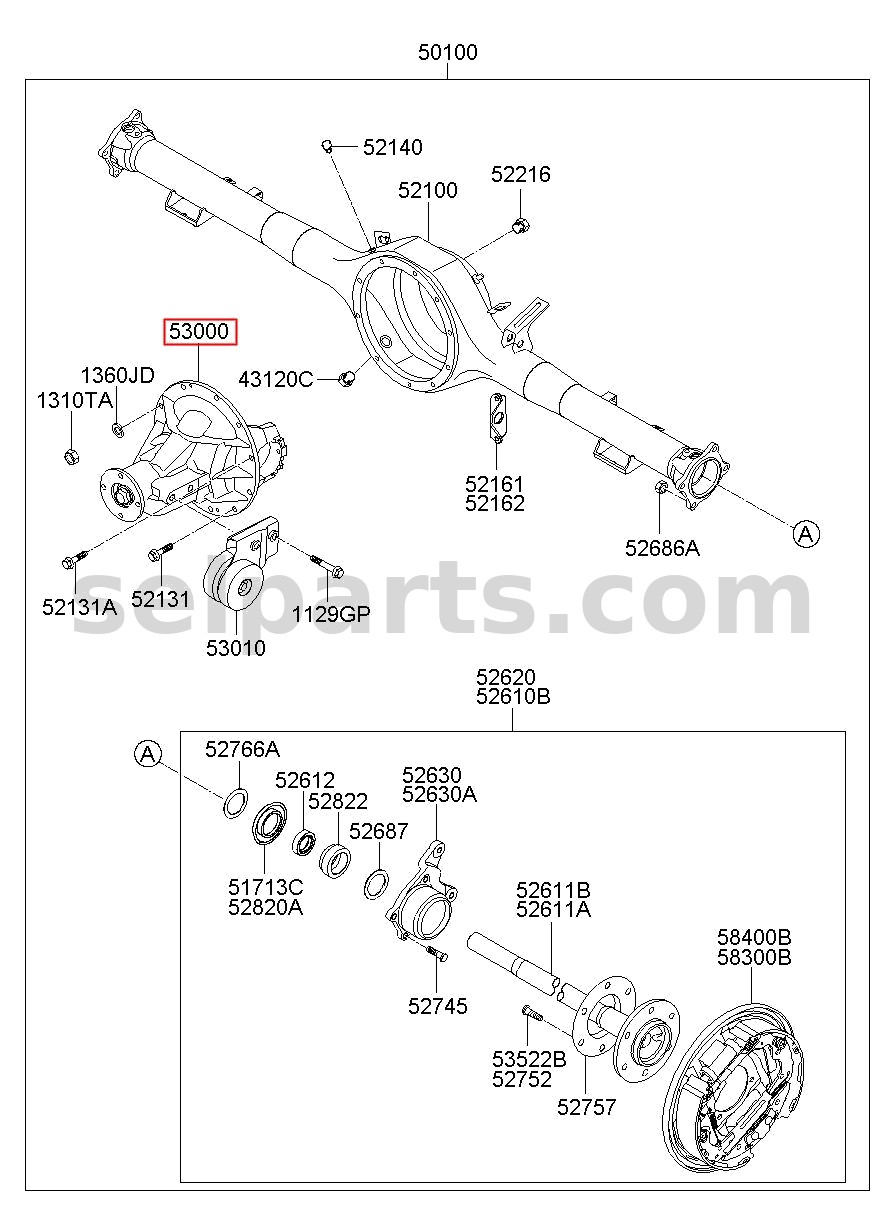 Genuine CARRIER ASSY-DIFFERENTIAL for Hyundai Grand Starex #530004H650