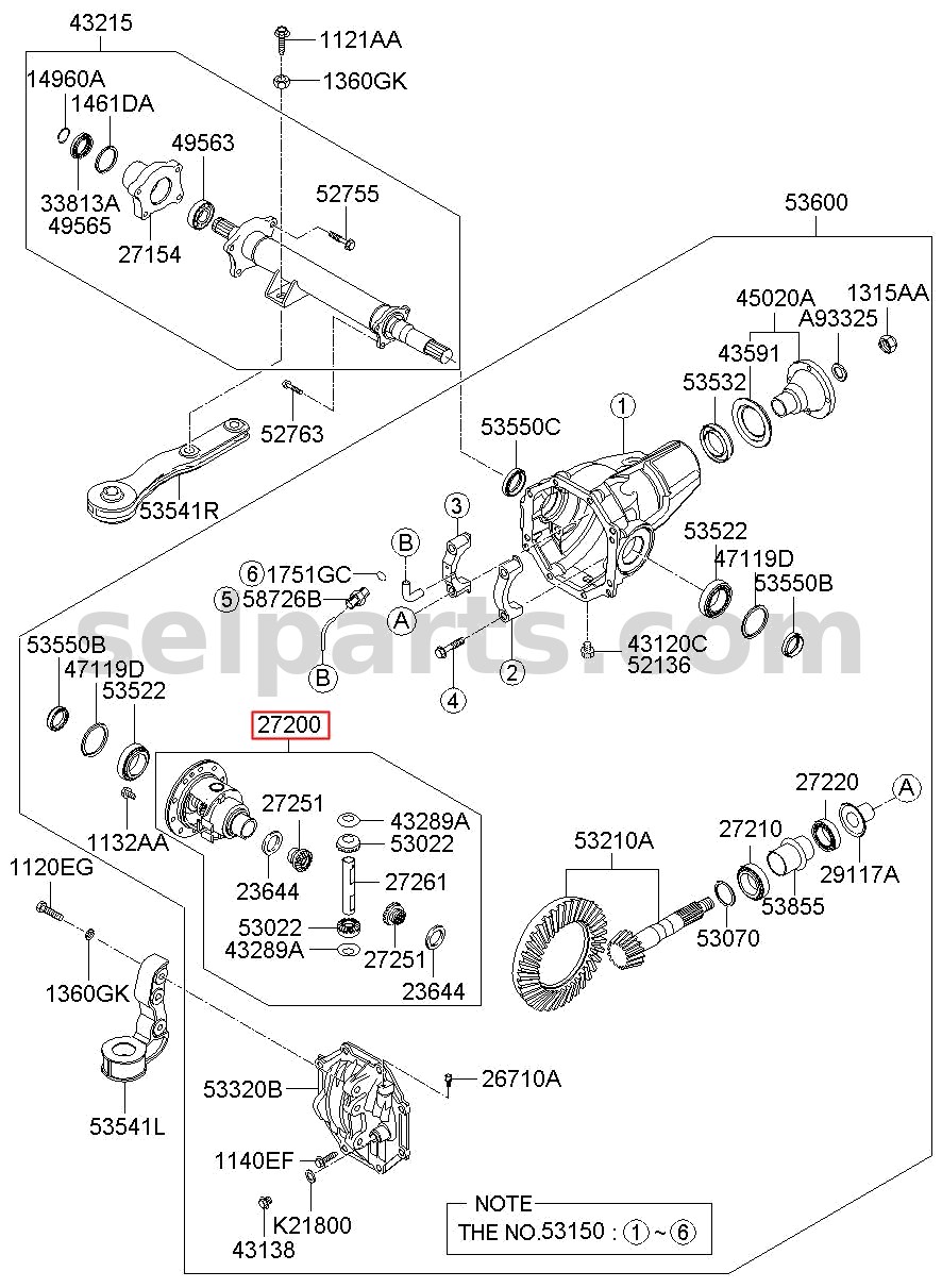 Genuine DIFFERENTIAL ASSY for Kia MOHAVE 16 (2016-2019) #532002J100