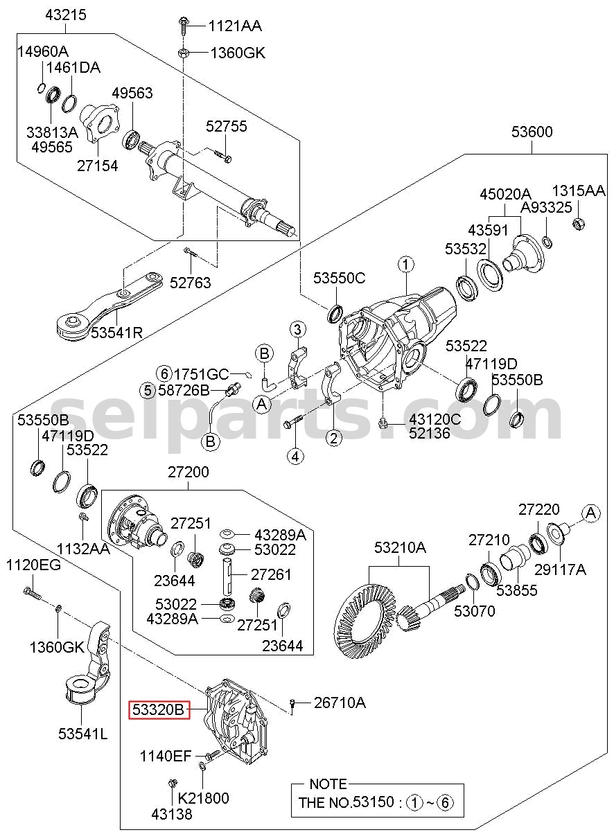 Genuine COVER - DIFFERENTIAL for Kia MOHAVE 16 (2016-2019) #533202J100