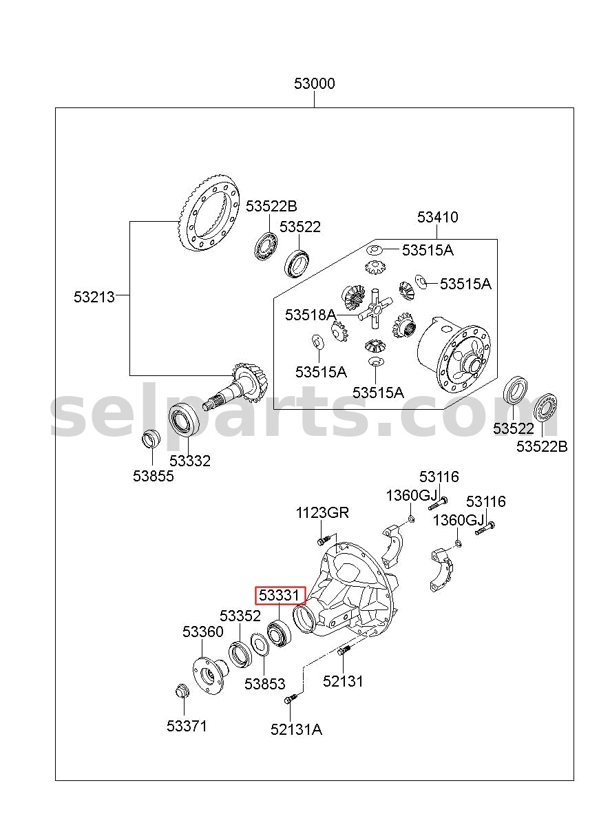 Genuine BEARING-PINION FRONT for Hyundai Grand Starex #533314H000