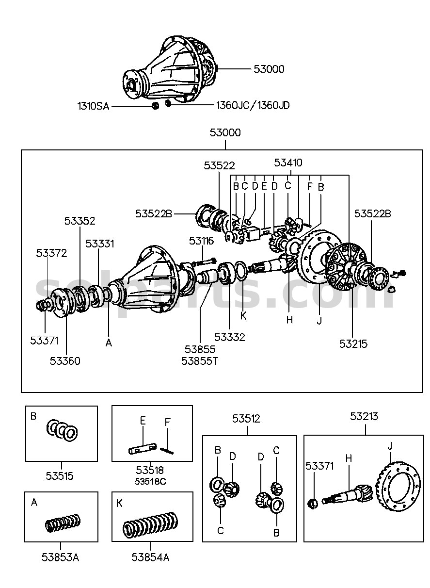 Genuine BEARING-PINION REAR for Hyundai Grand Starex #533324E100