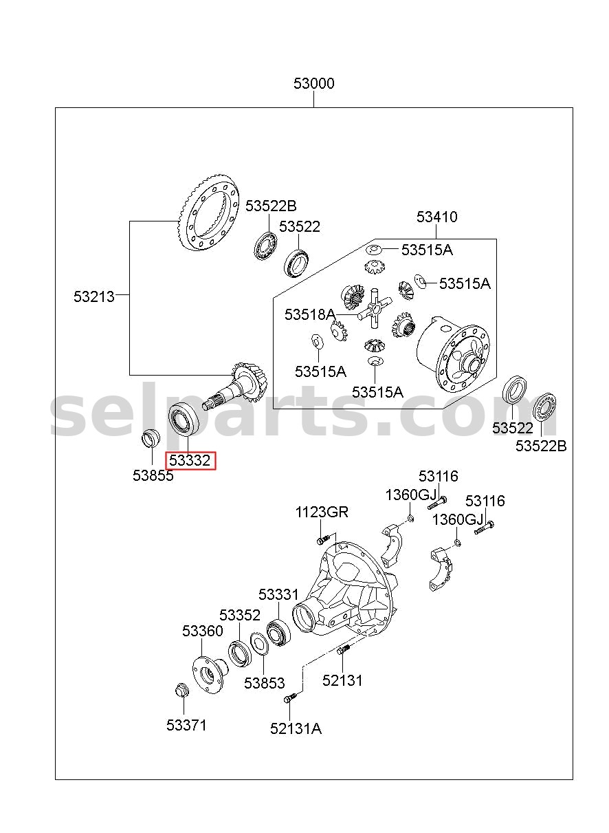 Genuine BEARING-PINION REAR for Hyundai Grand Starex #533324H000