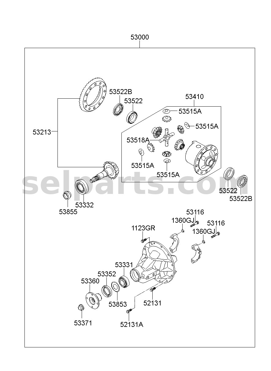 Genuine CASE ASSY-DIFFERENTIAL for Hyundai Grand Starex #534104H000