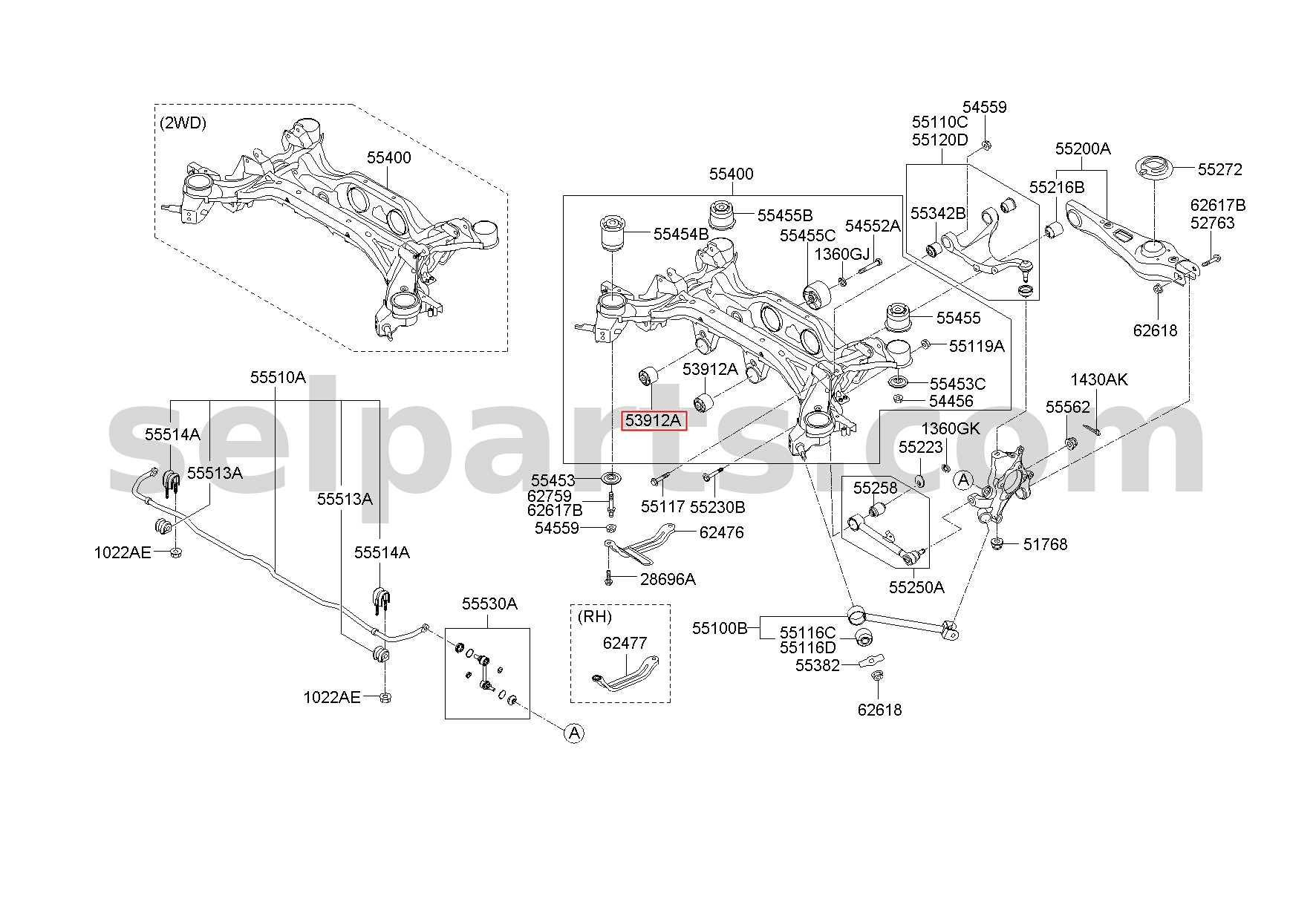 Genuine INSULATOR-FRT for Kia Sportage #539122E200