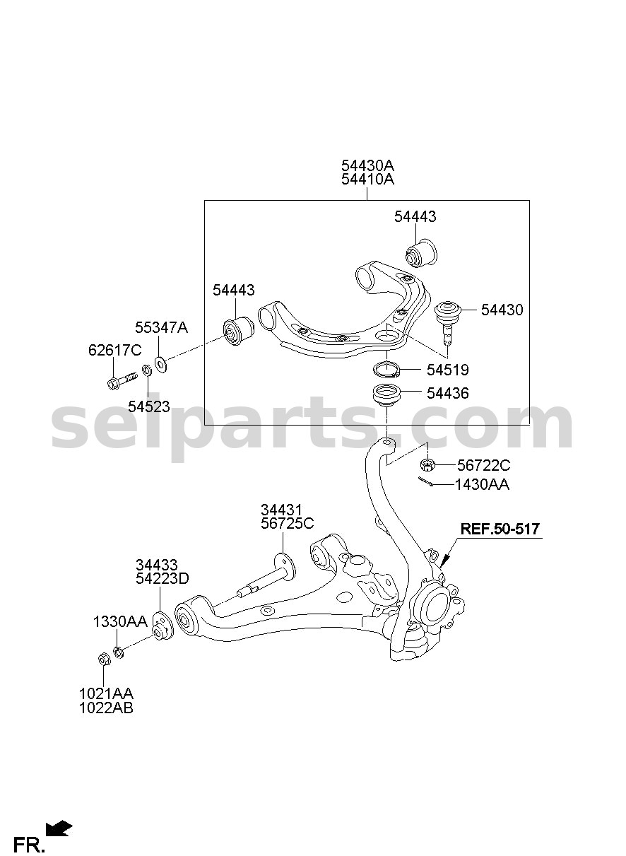 Genuine SPINDLE - LOWER ARM for Kia MOHAVE 16 (2016-2019) #542202J100