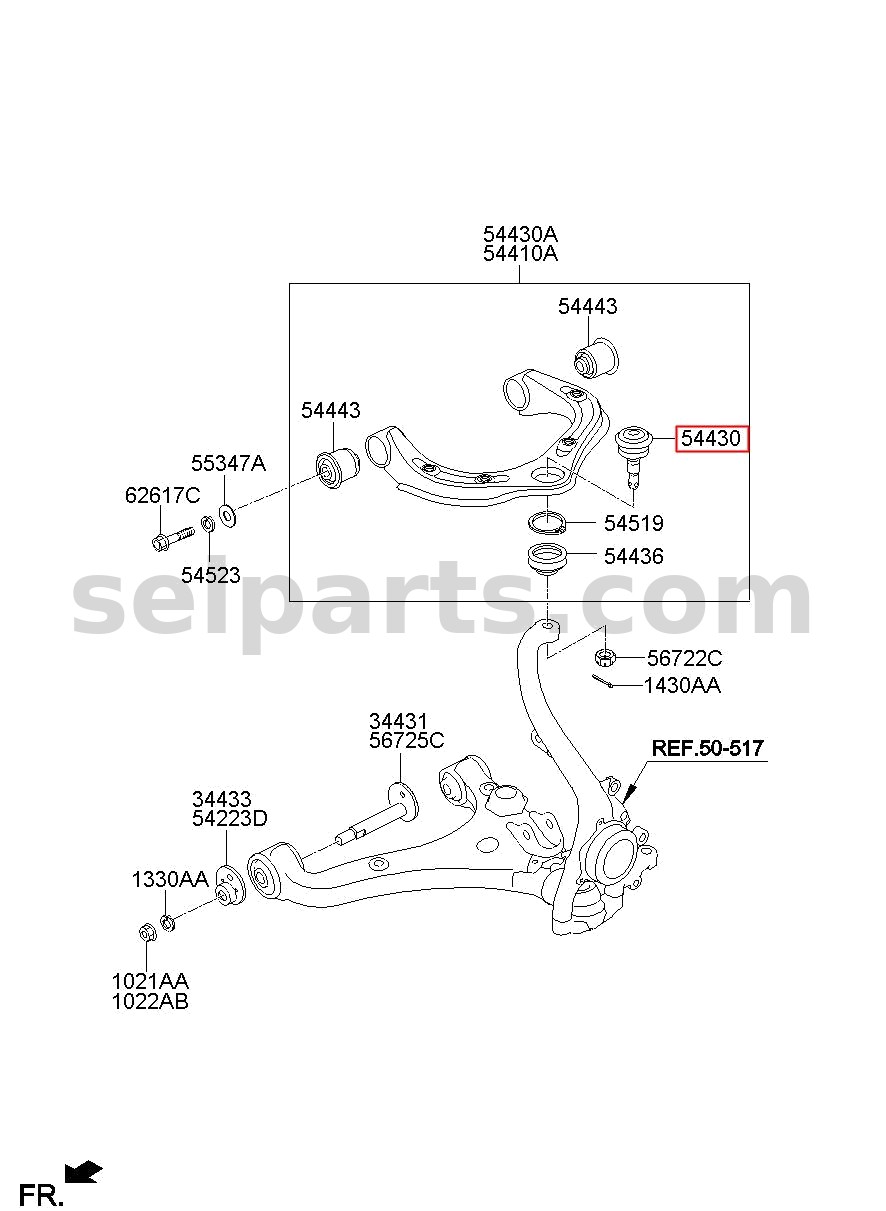 Genuine BALL JOINT - ASSY for Kia MOHAVE 16 (2016-2019) #544302J100