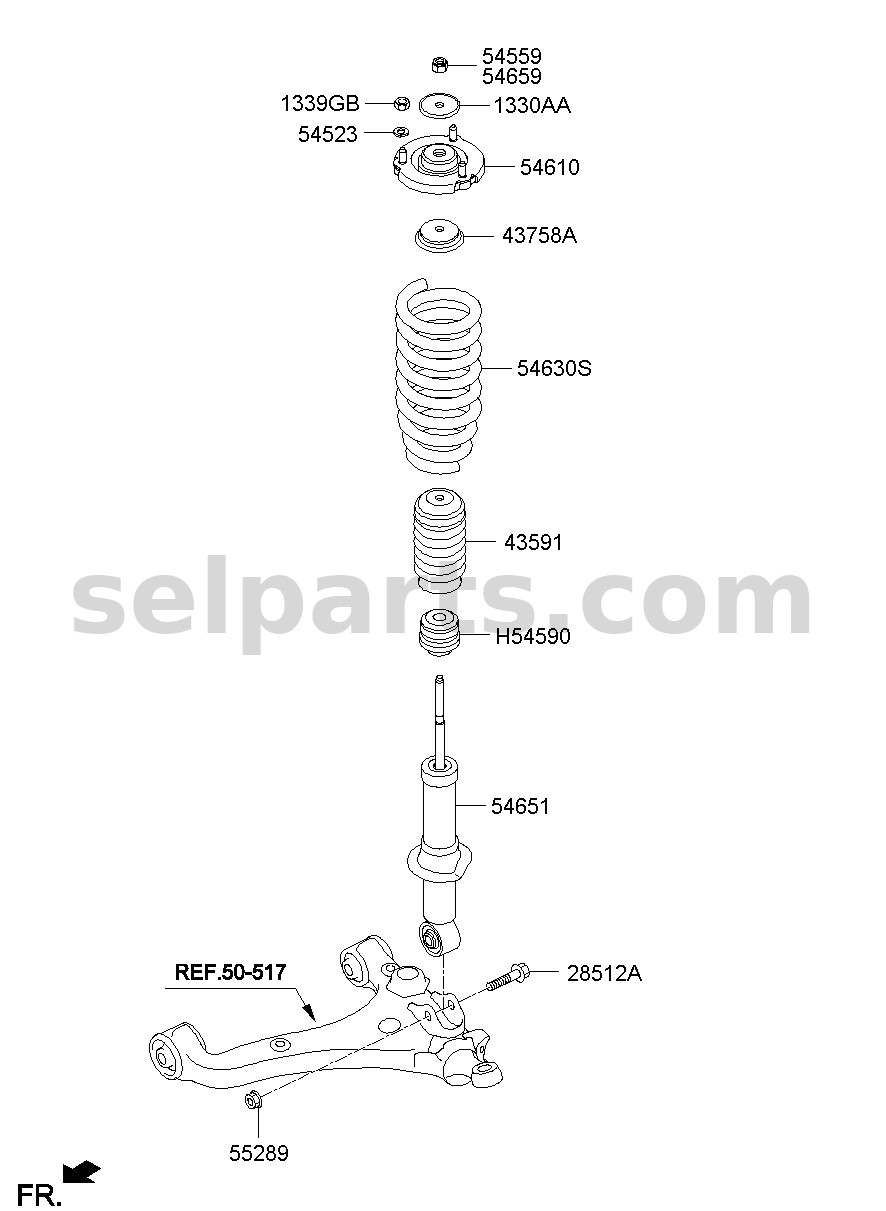 Genuine INSULATOR ASSY - STRUT for Kia MOHAVE 16 (2016-2019) #546102J000