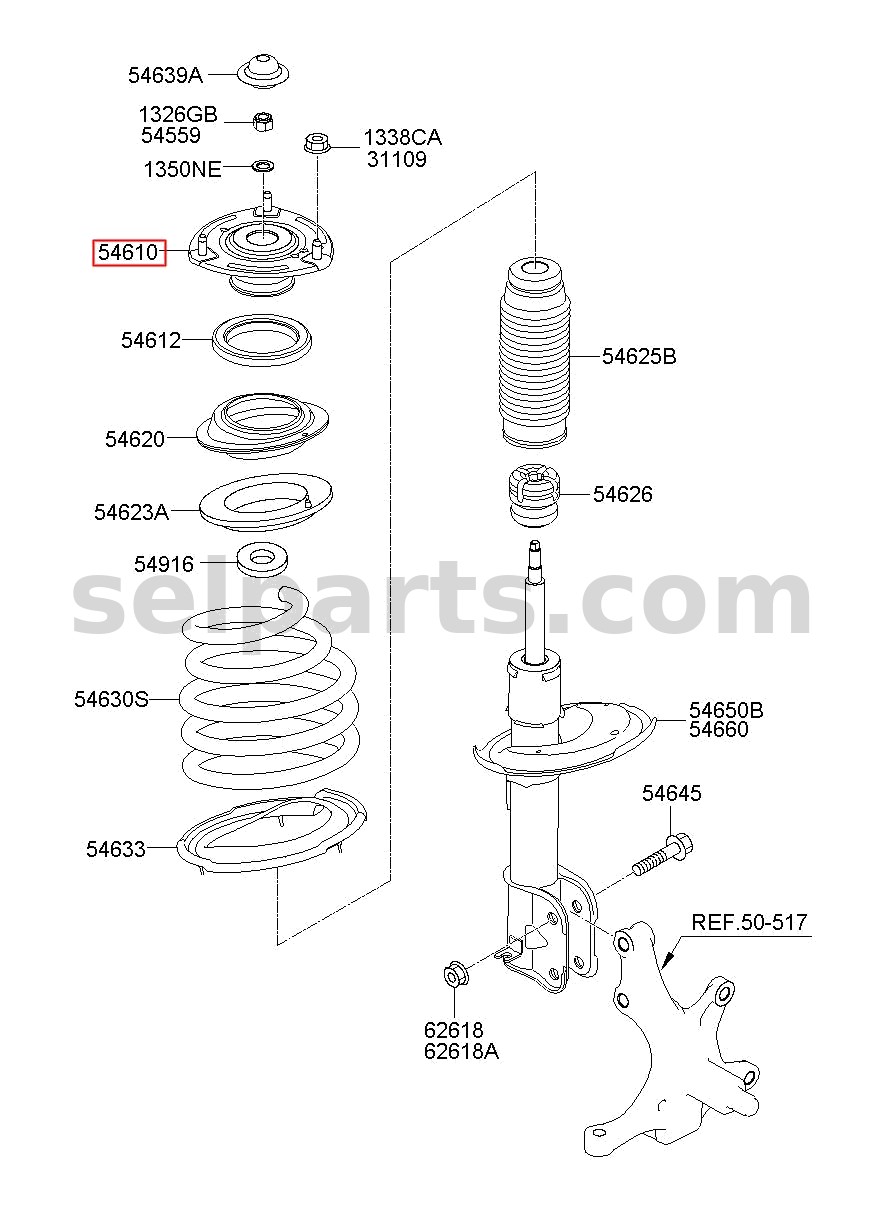 Genuine INSULATOR ASSY-STRUT for Hyundai Grand Starex #546104H000
