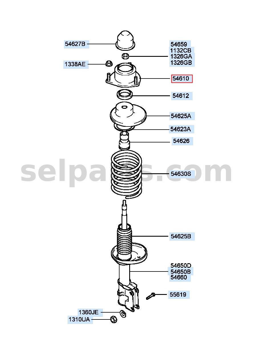 Genuine INSULATOR ASSY-STRUT for Hyundai Sonata #54610C1000