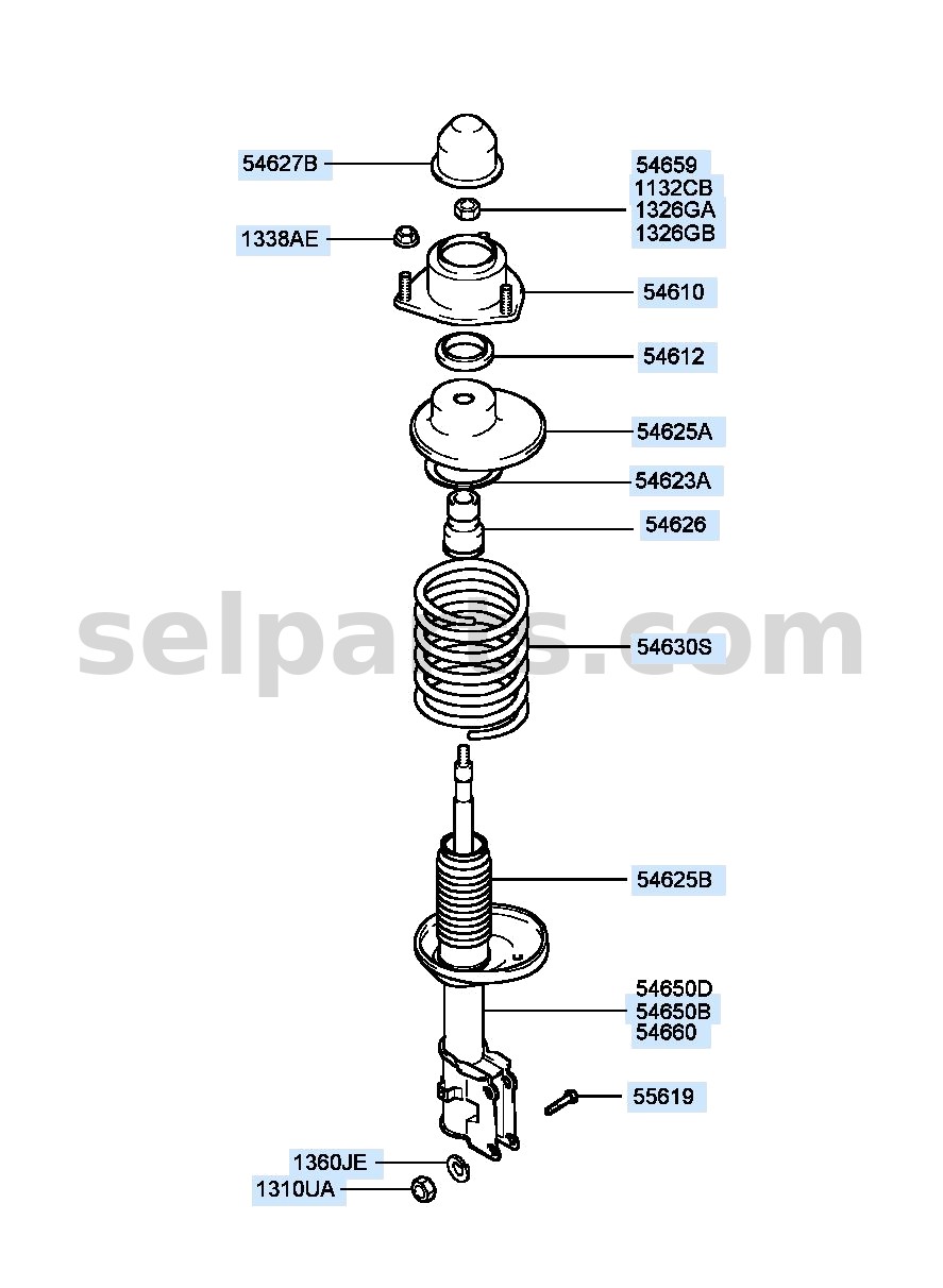 Genuine COVER-FR SUSPENSION STRUT DUST for Kia Sportage #54625D3000
