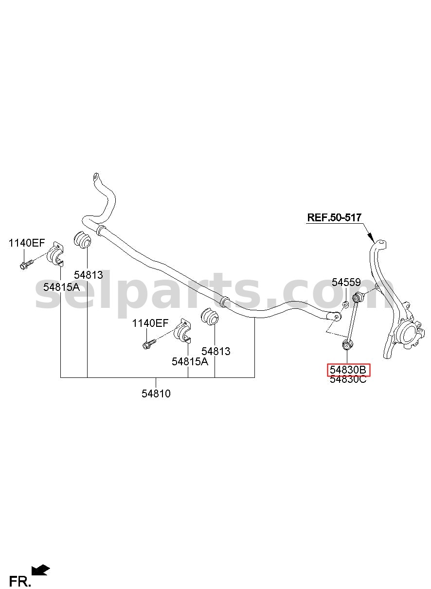 Genuine LINK ASSY - FRONT STABILIZER, LH for Kia MOHAVE 16 (2016-2019) #548302J000