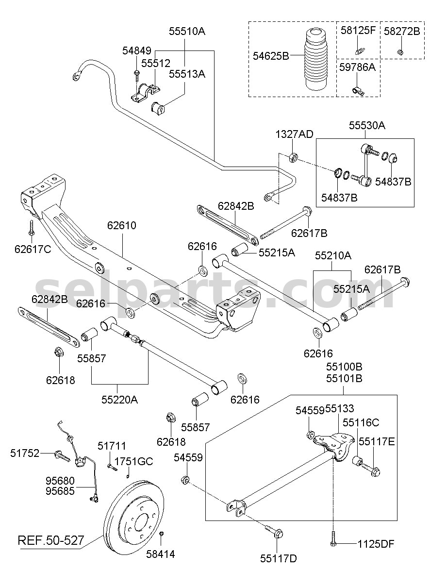 Genuine BUSH-TRAILING ARM for Kia Sportage #55118D3000