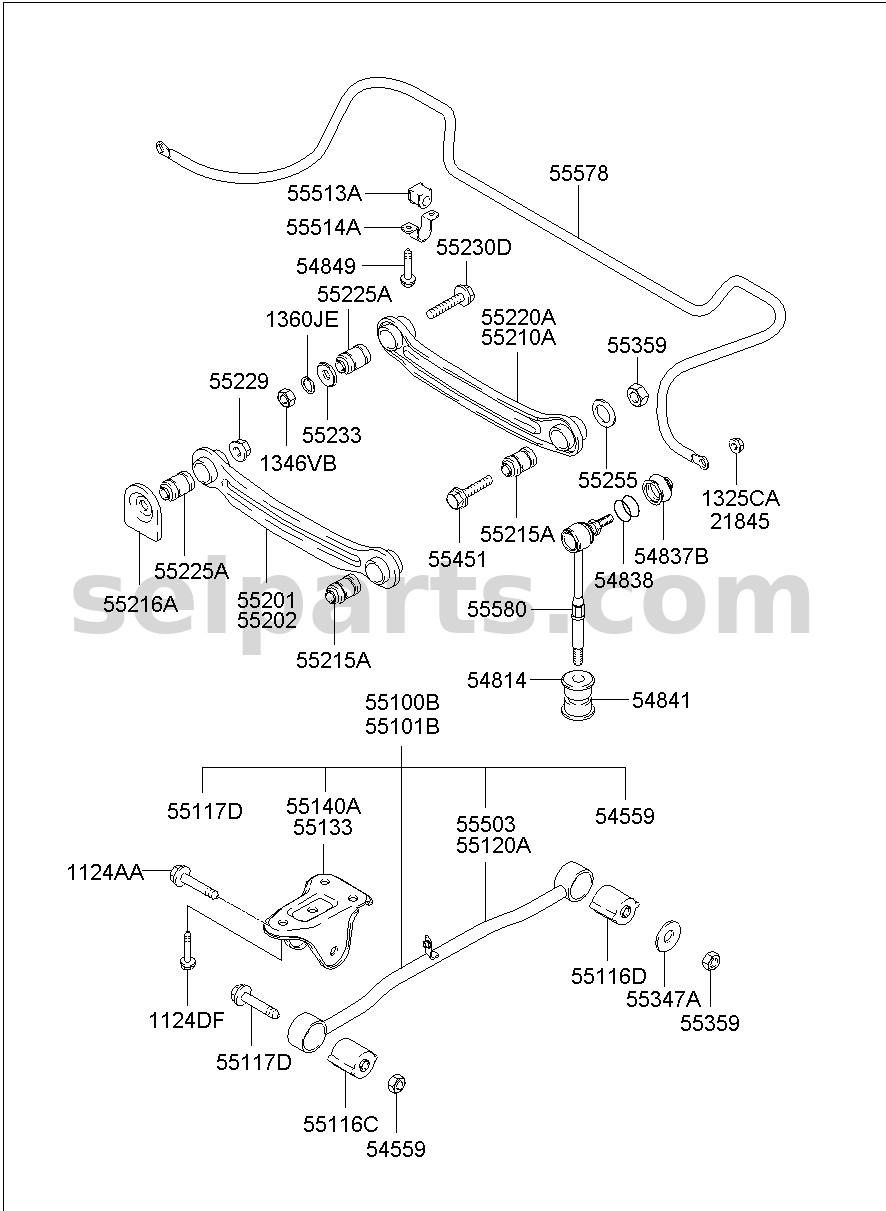 Genuine BUSH-TRAILING ARM for Kia Sportage #55118D3010