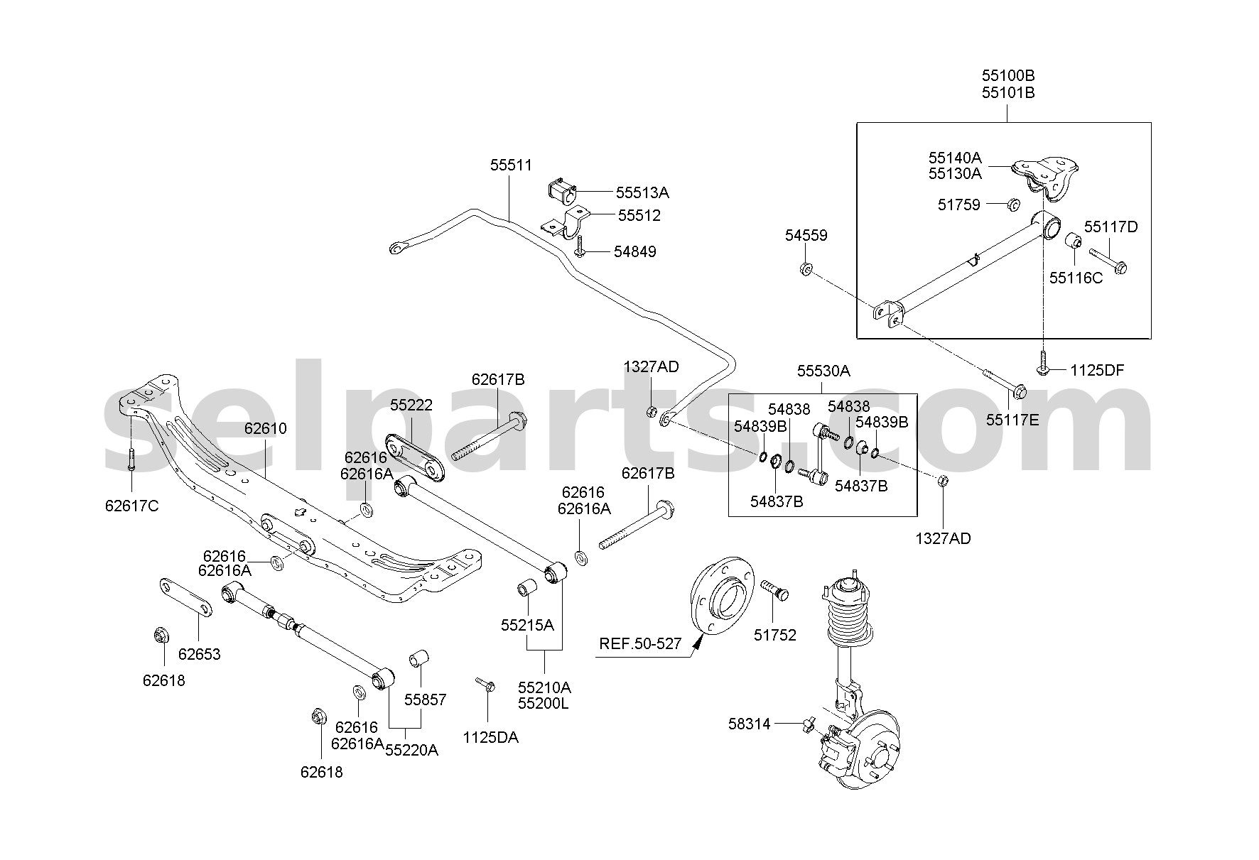 Genuine ARM COMPLETE-RR LWR,LH for Kia Sportage #55210D9050