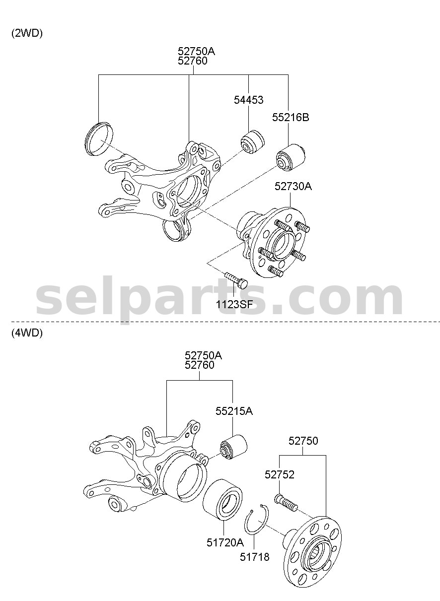 Genuine BUSH-LWR ARM,RR for Kia Sportage #552152S300