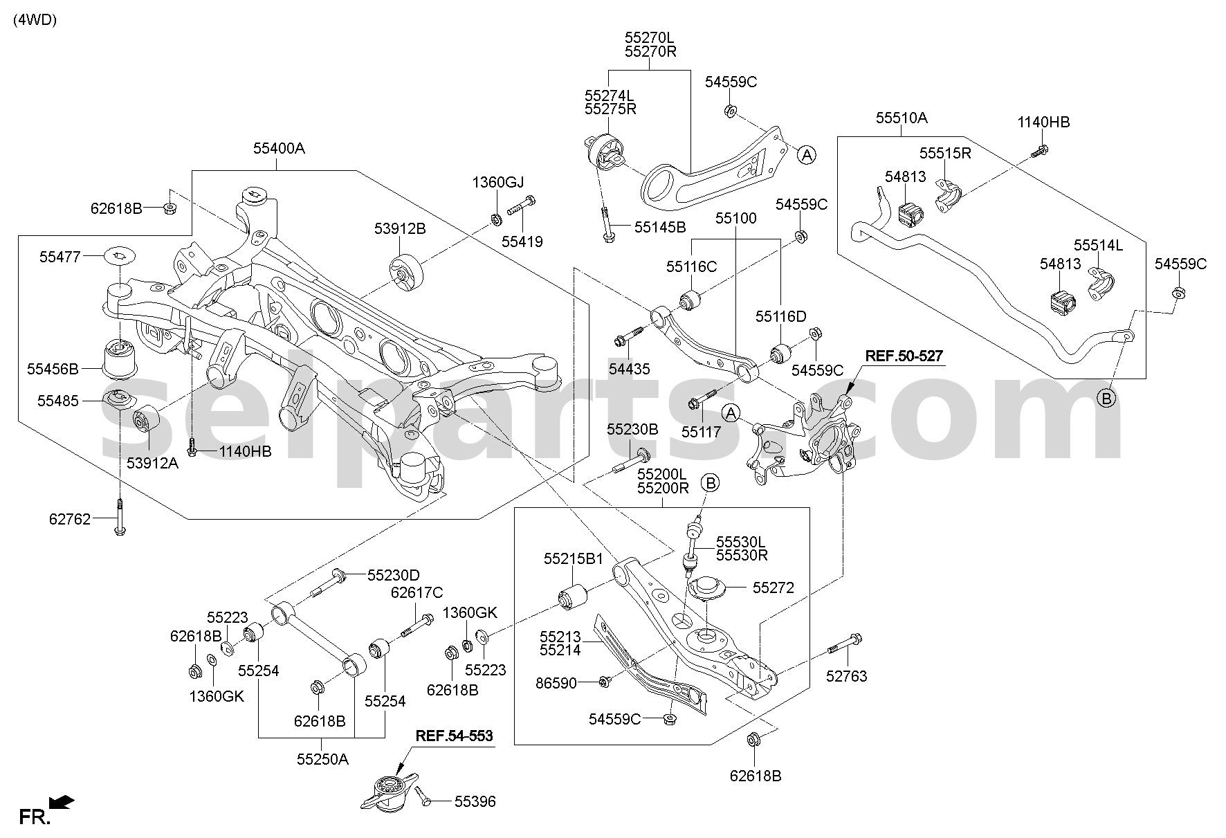 Genuine BUSH-RR ARM for Kia Sportage #55215C5000