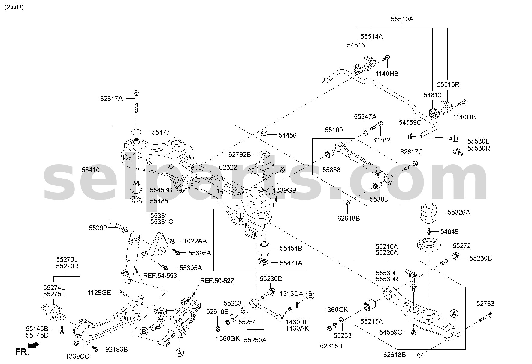 Genuine BUSH-RR TRAILING ARM,LH for Hyundai Sonata #55290C1100