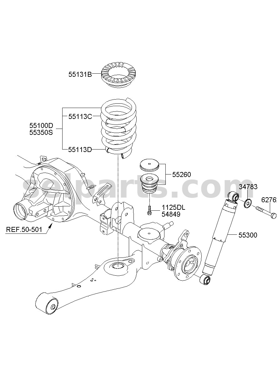 Genuine SHOCK ABSORBER ASSY-REAR for Hyundai Grand Starex #553004H400