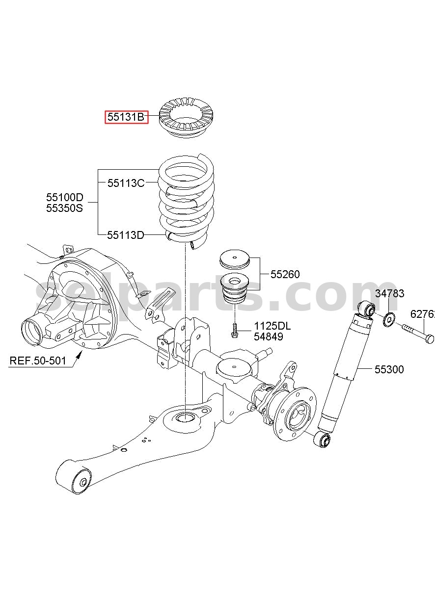 Genuine PAD-REAR SUSPENSION SPR'G,UPR for Hyundai Grand Starex #553214H000