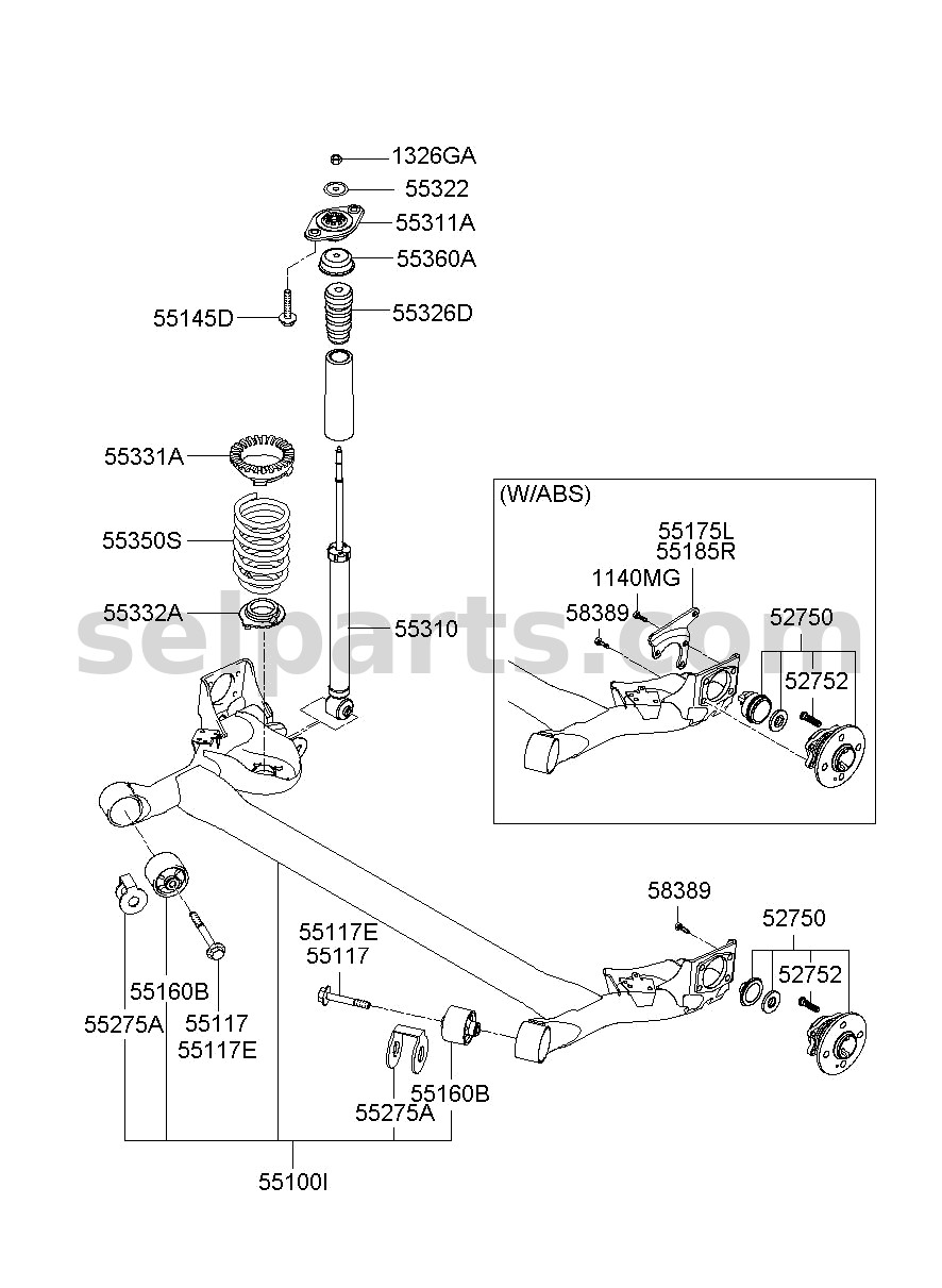 Genuine PAD-REAR SPRING,UPR for Kia Sportage #55331D3000