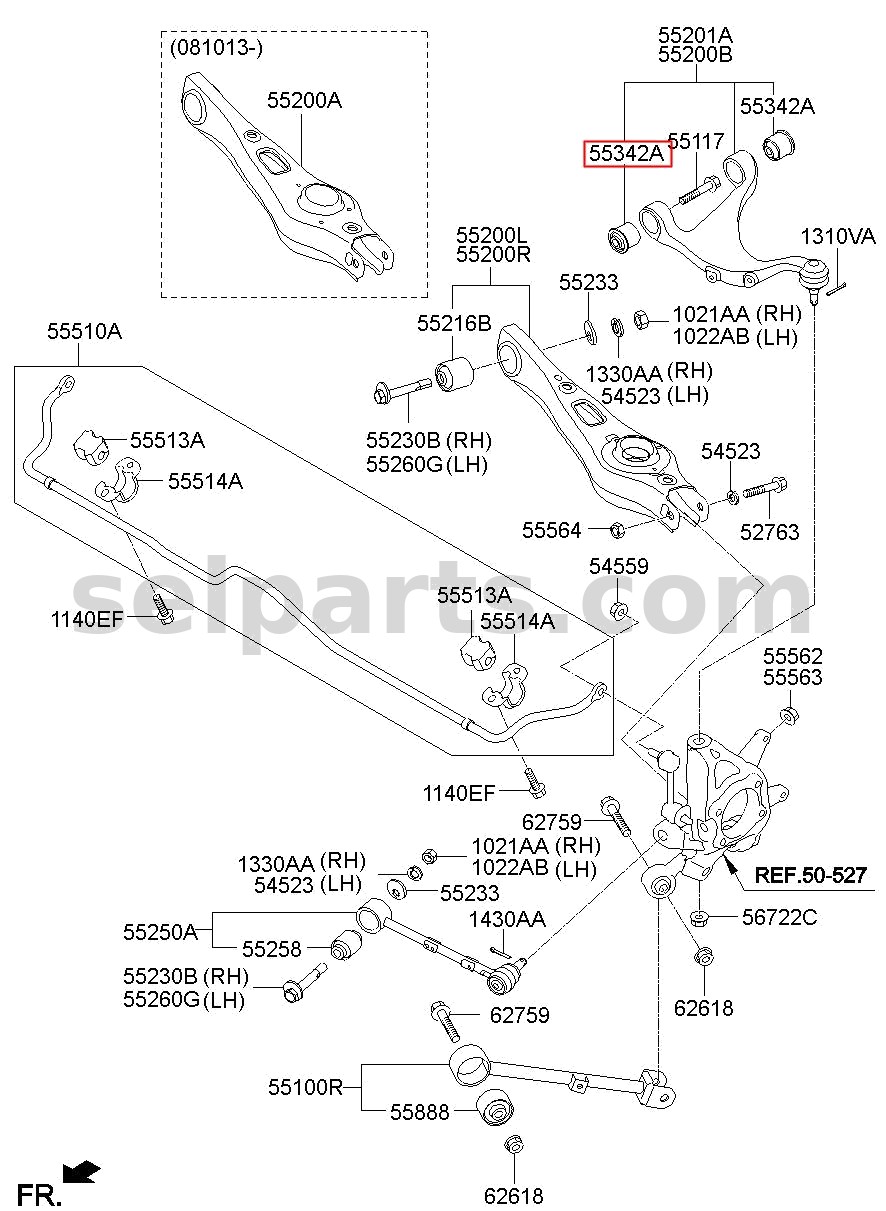 Genuine BUSH - UPPER "A" for Kia MOHAVE 16 (2016-2019) #553422J000