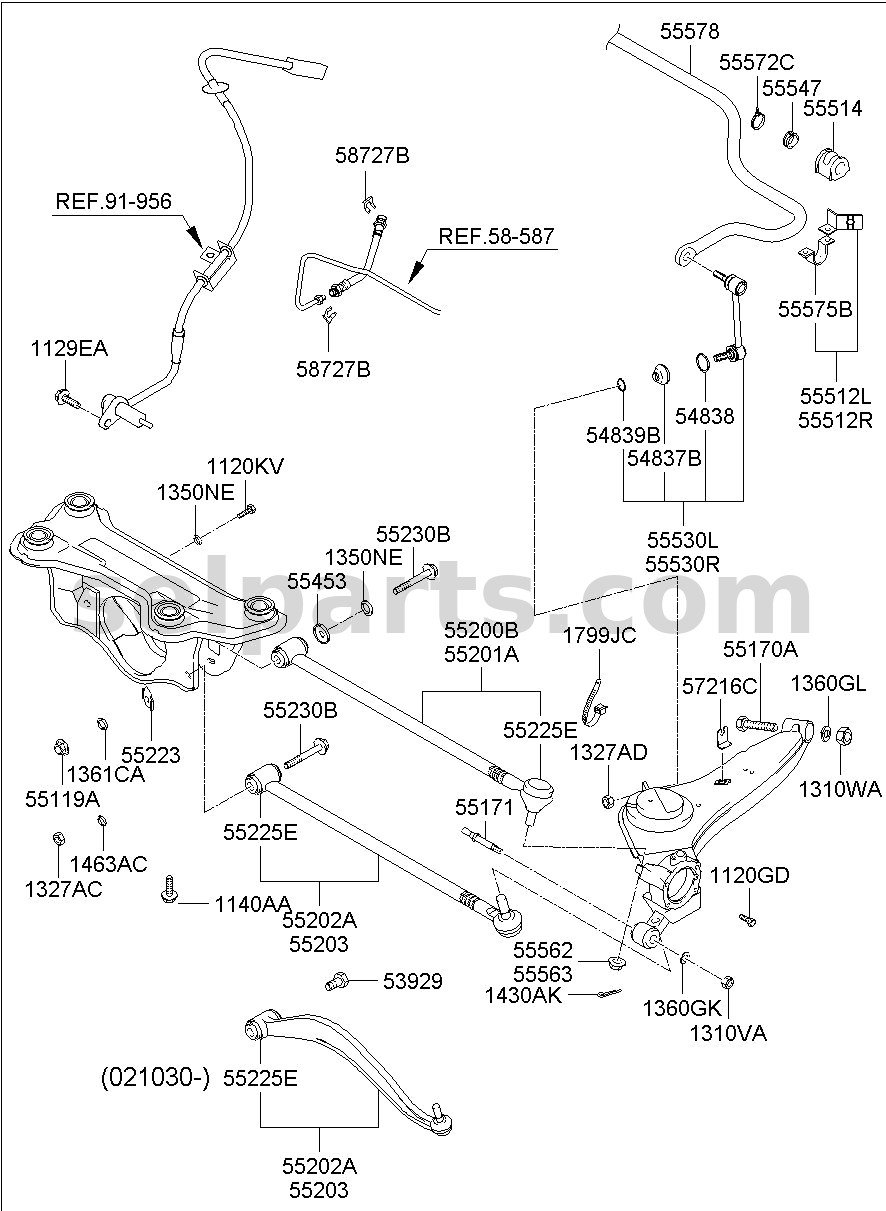 Genuine LINK ASSY-REAR STABILIZER,RH for Kia Sportage #55540D3000