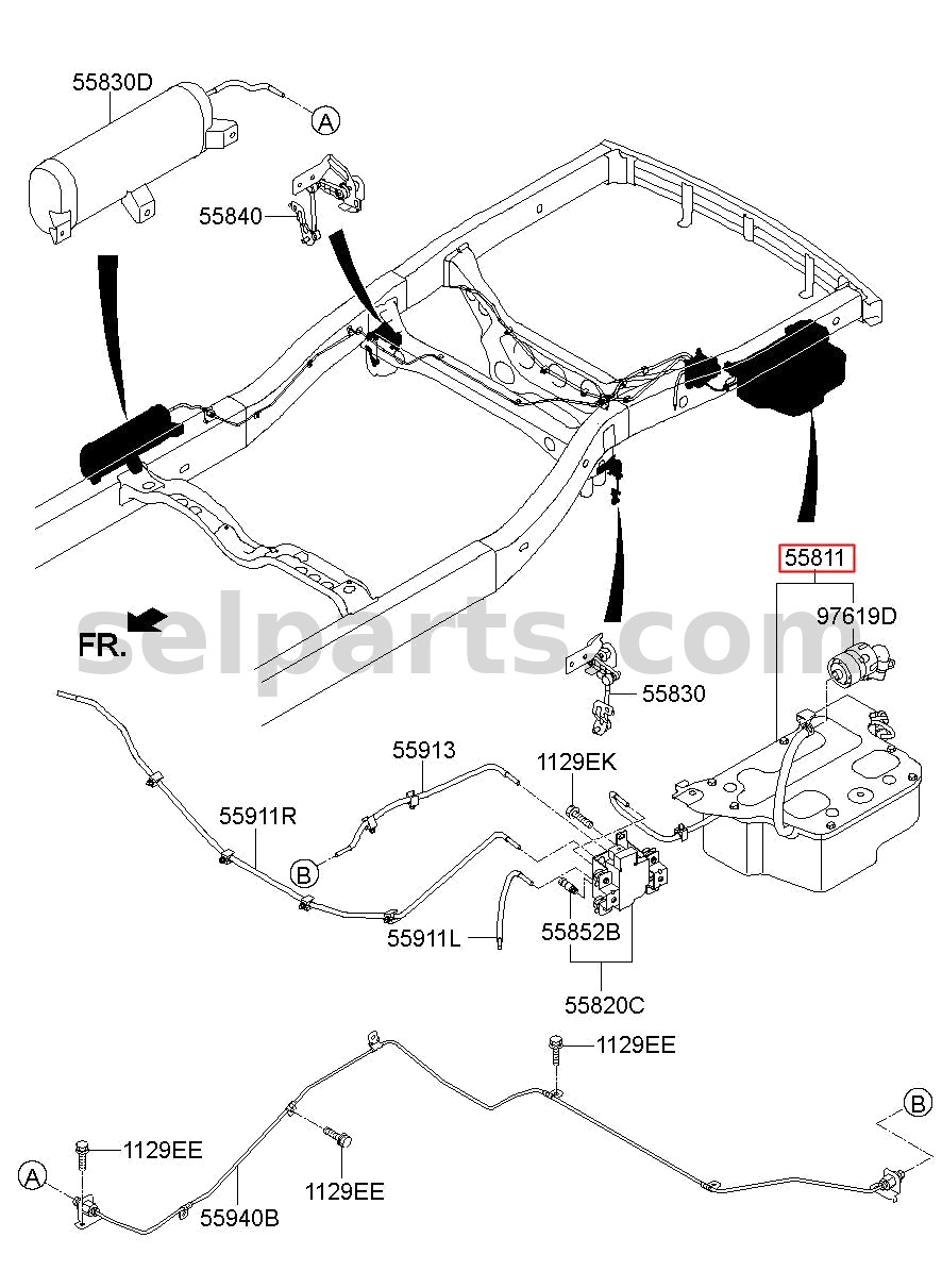 Genuine COMPRESSOR ASSY for Kia MOHAVE 16 (2016-2019) #558102J000