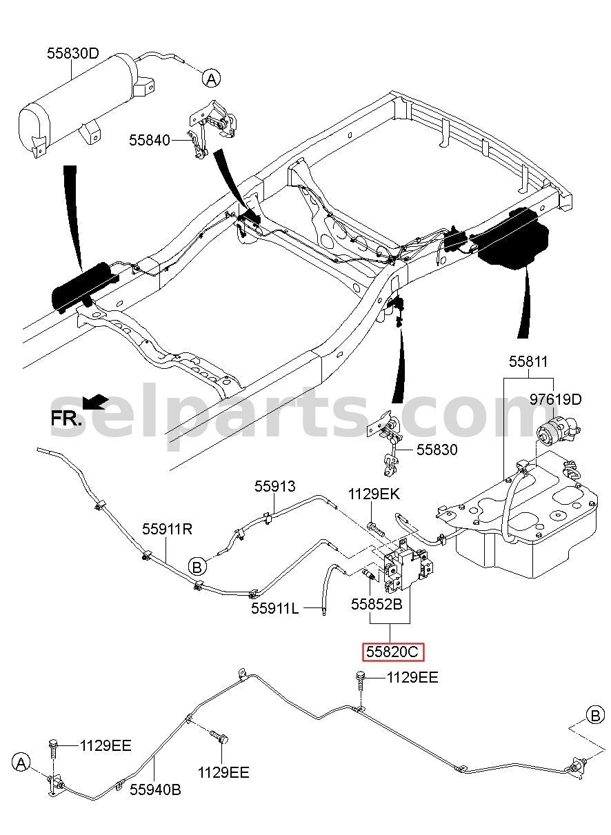 Genuine SOLENOID VALVE ASSY for Kia MOHAVE 16 (2016-2019) #558202J000