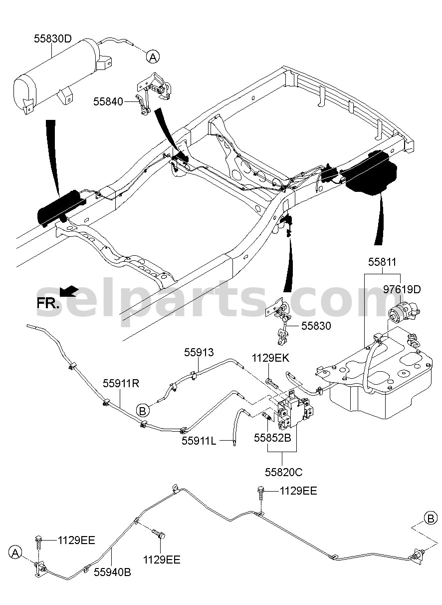 Genuine RESERVOIR TANK ASSY for Kia MOHAVE 16 (2016-2019) #558302J000
