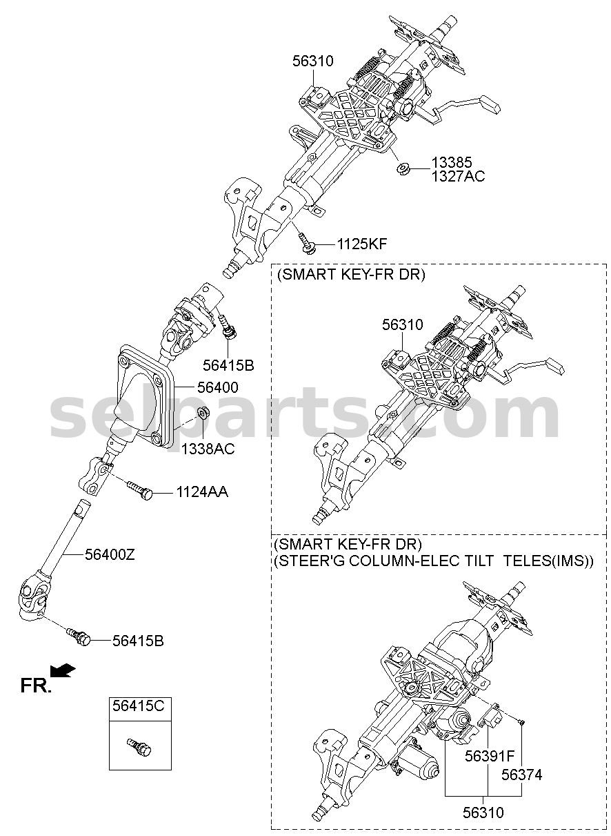 Genuine COLUMN ASSY - UPPER for Kia MOHAVE 16 (2016-2019) #563102J001