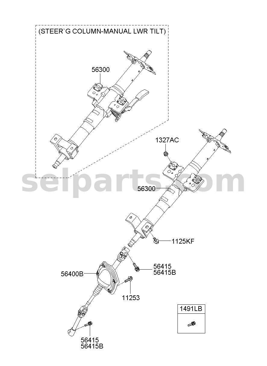 Genuine JOINT ASSY-STRG for Hyundai Grand Starex #564004H000