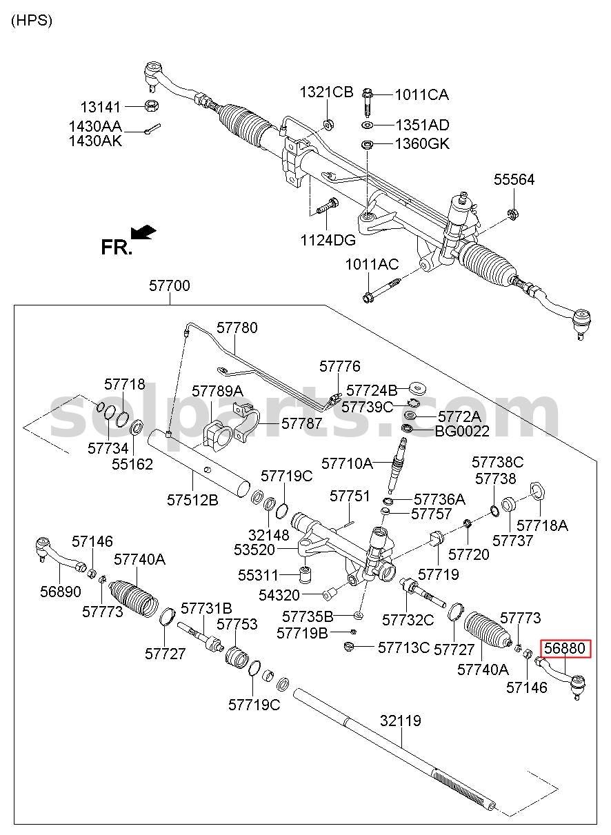 Genuine END ASSY - TIE ROD, LH for Kia MOHAVE 16 (2016-2019) #568202J000