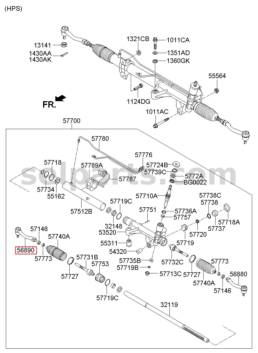 Genuine END ASSY - TIE ROD, RH for Kia MOHAVE 16 (2016-2019) #568202J900
