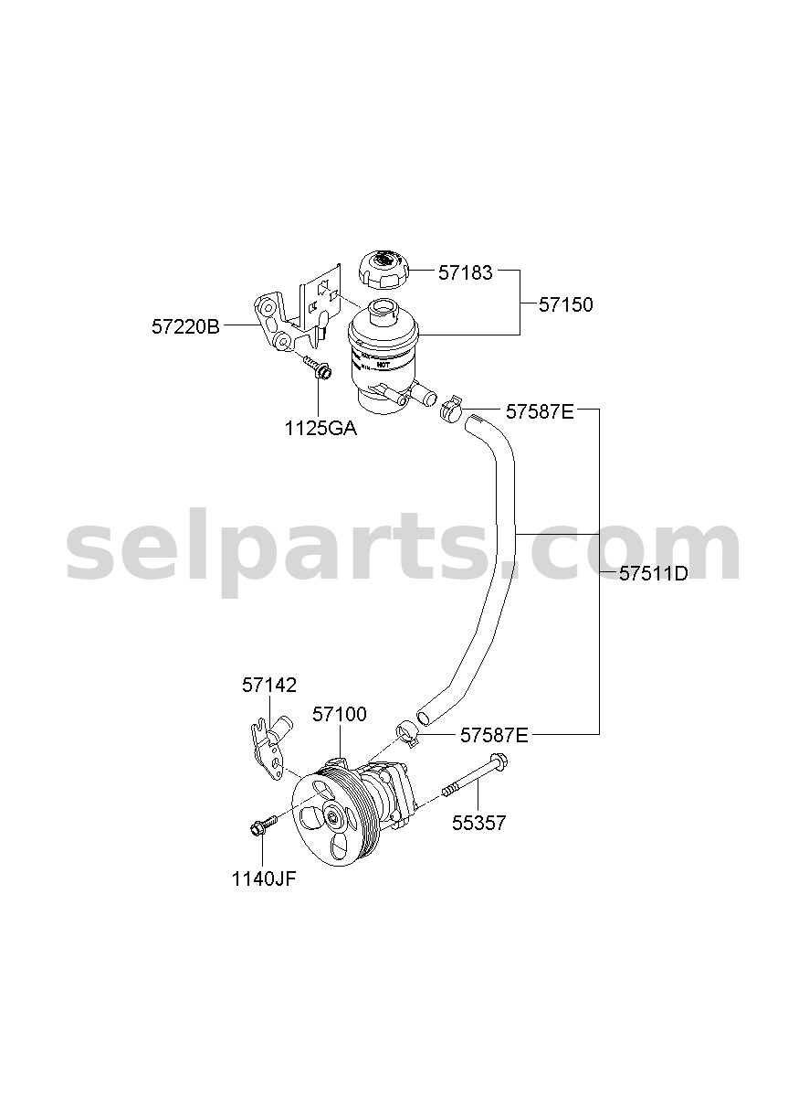 Genuine RESERVOIR ASSY-POWER STEERING for Hyundai Grand Starex #571504H000
