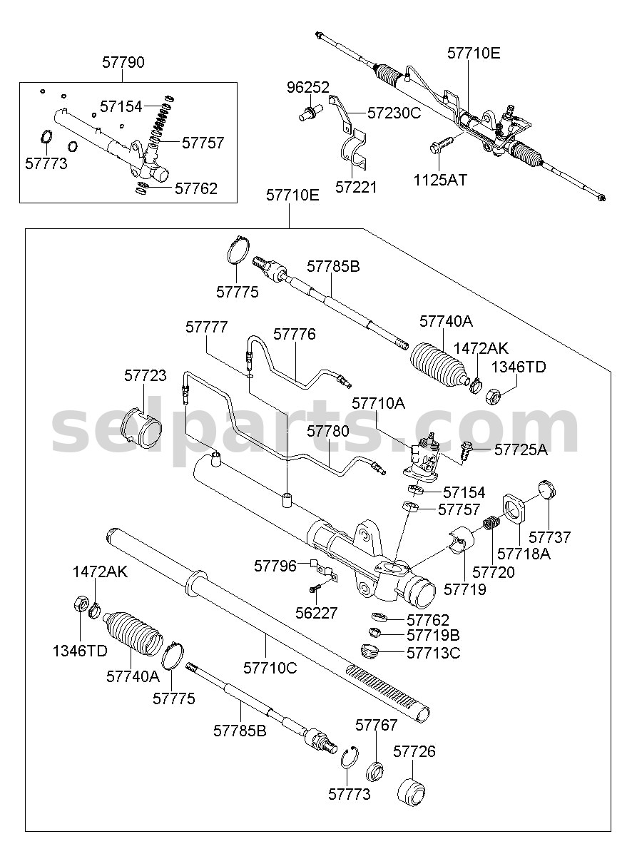 Genuine RACK ASSY-P/S GEAR BOX for Hyundai Sonata #57710C1000