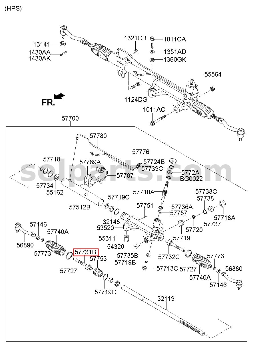 Genuine INR BALL JOINT ASSY-HSG for Kia MOHAVE 16 (2016-2019) #577322J000