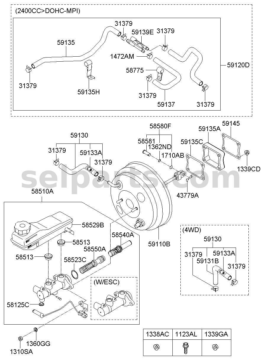 Genuine RESERVOIR-MASTER CYLINDER for Hyundai Grand Starex #585294H000