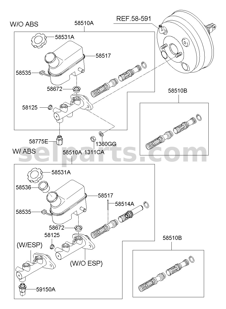 Genuine RESERVOIR-MASTER CYLINDER for Hyundai Sonata #58529C1000